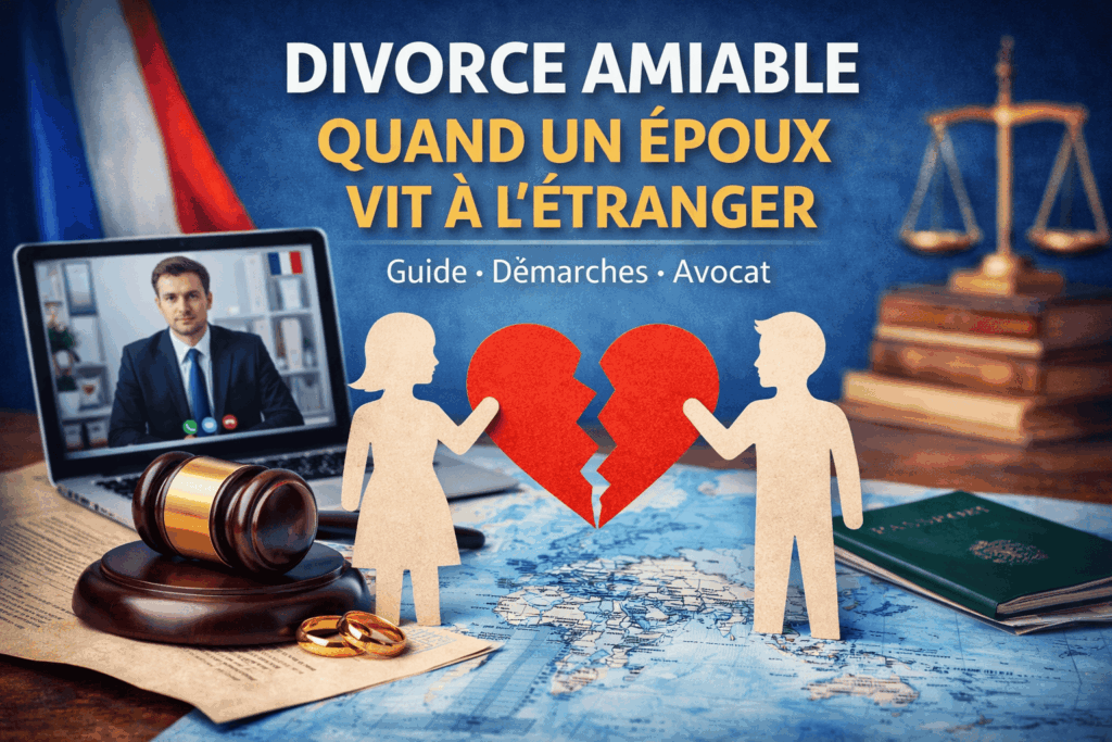 Divorce amiable quand un époux vit à l’étranger : démarches, procédure et rôle de l’avocat