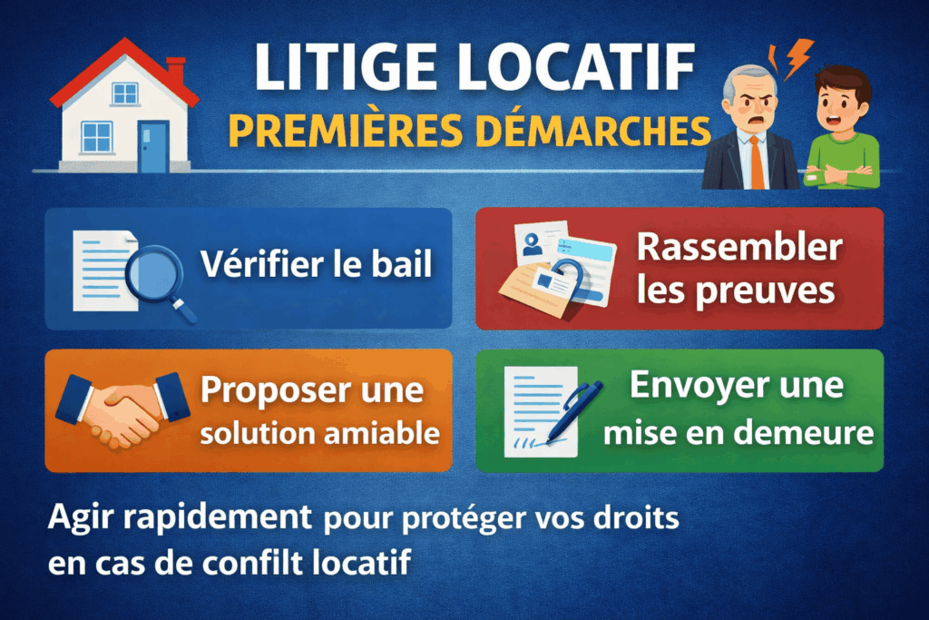 Litige locatif : premières démarches entre locataire et propriétaire pour résoudre un conflit de location