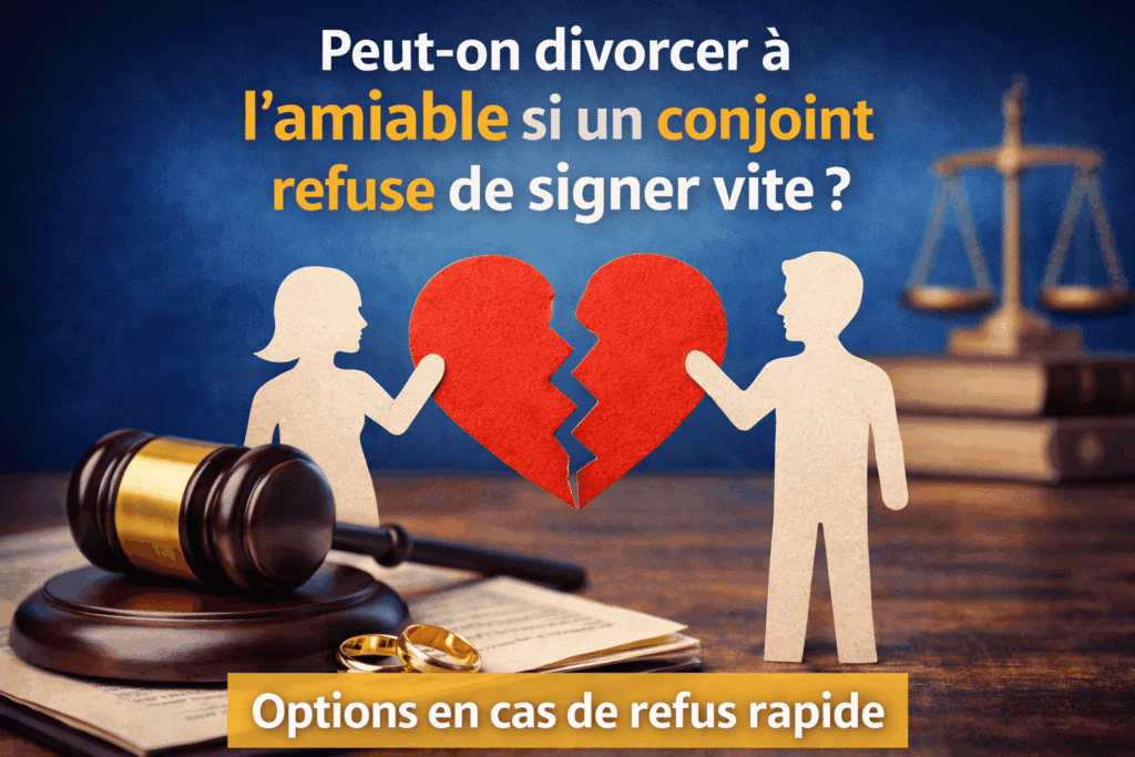 Peut-on divorcer à l’amiable si un conjoint refuse de signer vite : solutions et alternatives en France