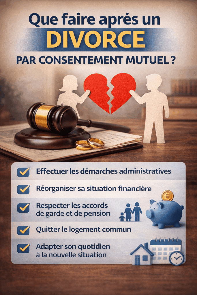 Que faire après un divorce par consentement mutuel : démarches, obligations et organisation après la séparation
