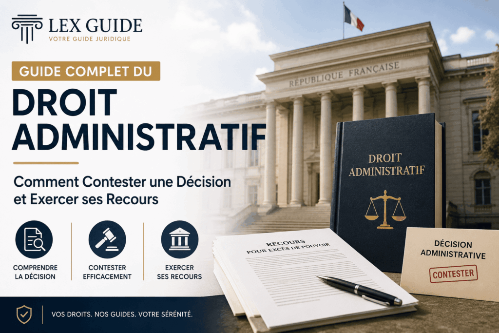 Guide complet du droit administratif expliquant comment contester une décision administrative et exercer les recours devant l'administration et les juridictions administratives.
