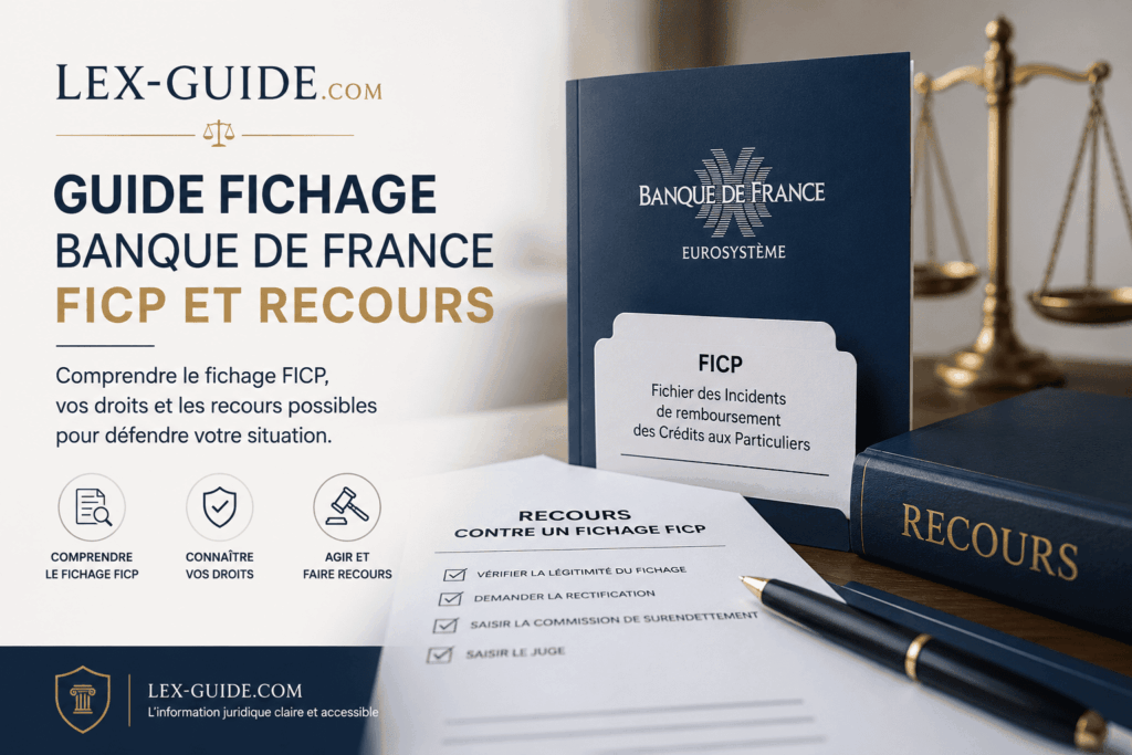 Guide juridique sur le fichage FICP à la Banque de France et les recours possibles pour contester une inscription.
