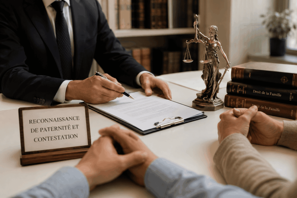 Avocat accompagnant des clients dans une procédure de reconnaissance ou de contestation de paternité devant le droit de la famille