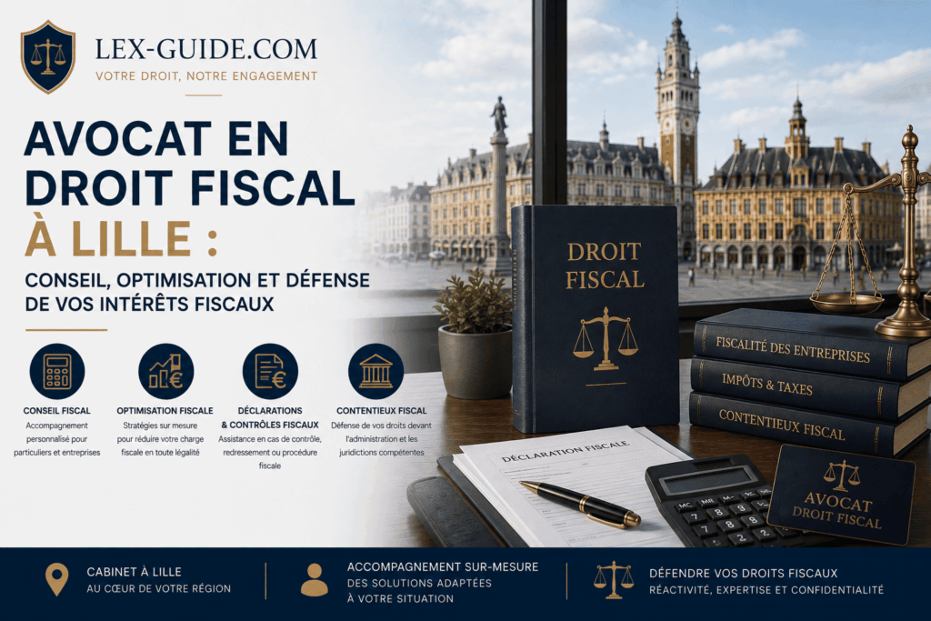 Avocat en droit fiscal à Lille accompagnant particuliers et entreprises en optimisation fiscale, contrôles fiscaux et contentieux.