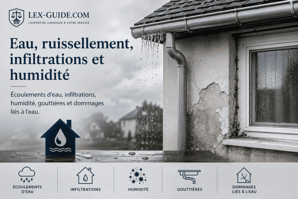 Eau, ruissellement, infiltrations et humidité : dommages liés à l’eau, gouttières et infiltrations dans une habitation