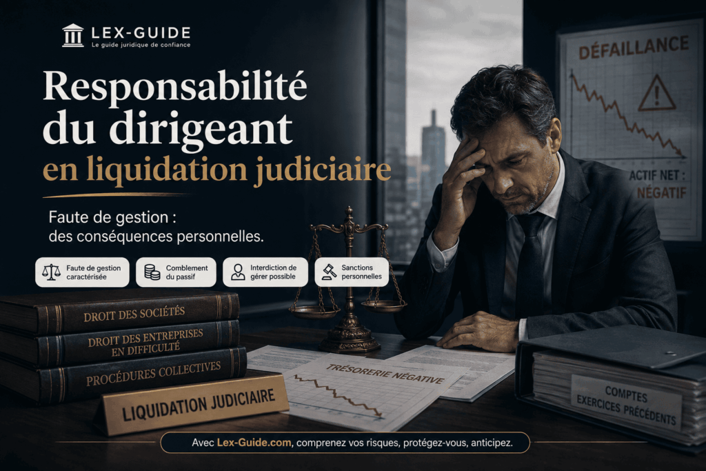 Responsabilité du dirigeant en liquidation judiciaire pour faute de gestion